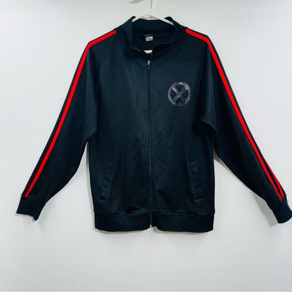 Marvel X-Men Zip Up Track Jacket Mens Superhero Graphic Black Y2K Size L - Picture 2 of 12